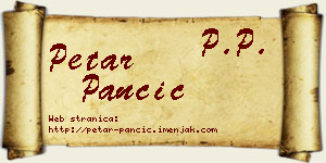 Petar Pančić vizit kartica